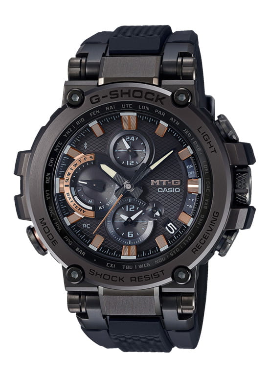 Casio Casio G-Shock Premium MTG-B1000TJ-1A MTG MTG-B1000TJ-1AER электронные мужские часы черный циферблат, браслет полимер — вид спереди